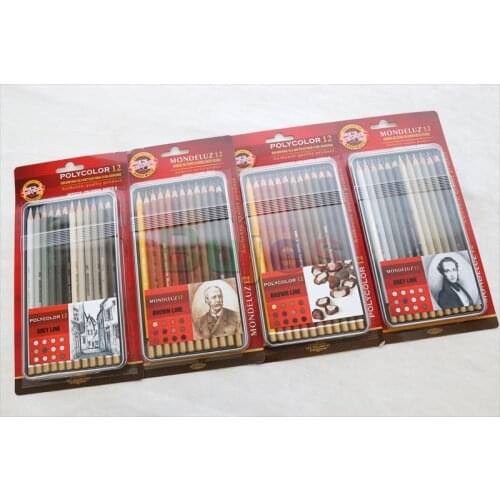 KOH-I-NOOR Brown Gray Series ,12 Color Pencil Set, Brown Water Color Pencil ,Art Supplies Hand Painting Pencil Set