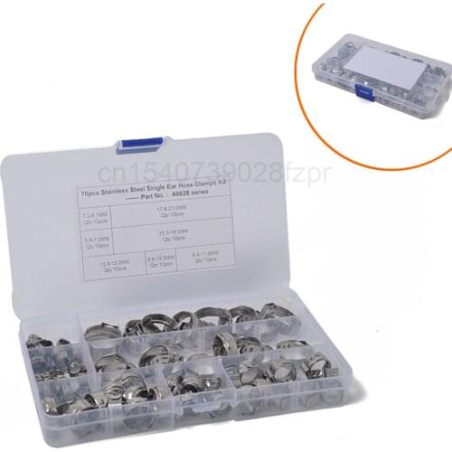 Combined 70pcs Set Electrodeless Clamp Stainless Steel 304 Single Lug Clamp 70 Only 7 Specifications