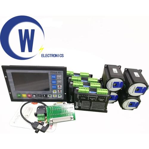 CNC mach3 kit 1 4-axis controller DDCSV3.1 + 4 Leadshine drives M542C + 4 Leadshine stepper motors 57HS21A