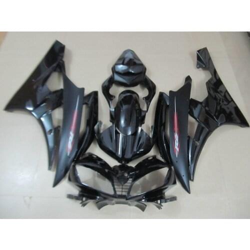 Injection molding ABS plastic fairing kit for Yamaha YZF R6 06 07 black fairings set YZFR6 2006 2007 FS26