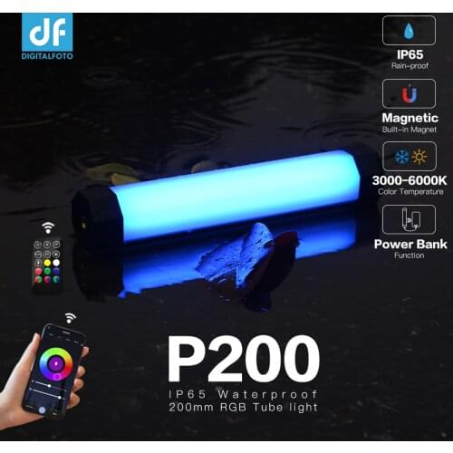 LUXCEO P200 Handheld RGB Video Light,IP67 Waterproof Photography Lights ,3000-6000K Led Tube Wand Lights PK Pavotube 6C