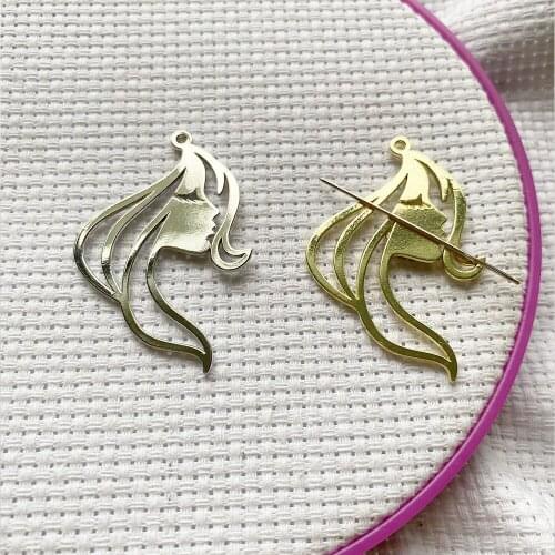 Needle Minder Magnetic for Embroidery, Lovely Hollow Girl Pin Holder for Cross Stitch