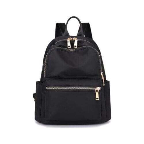 New Fashion Sports Lady Backpack Outdoor Nylon Casual Travel Black Backpack