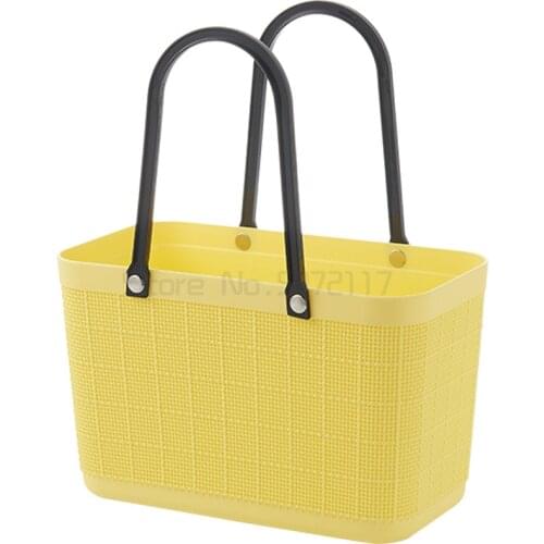 Plastic environmental protection hand basket picnic basket household plastic dirty clothes basket supermarket shopping basket