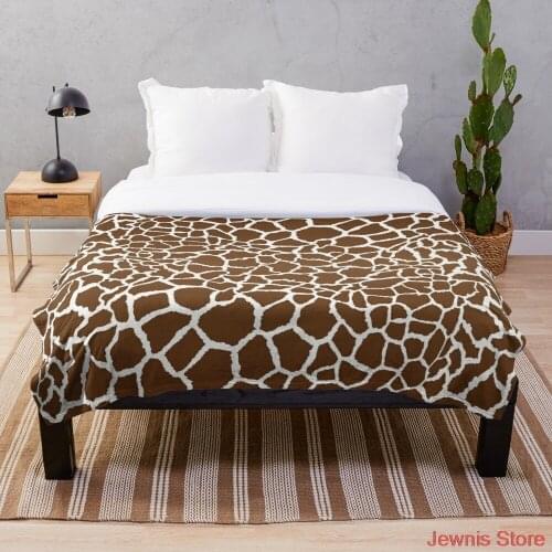 Giraffe print Throw Blanket Soft Warm Coral Fleece Plush Throw Blanket Rug Piece Sofa Bed Knee blankets Boys Girls