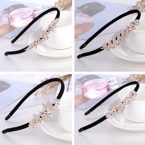 1PCS Fashion Women Girls Butterfly Maple Leaf Plum Blossom Headband Crystal Rhinestone Flower Hairband Barretes Hair Accessories