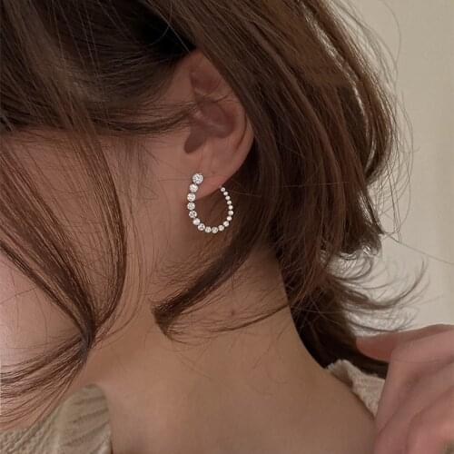 2020 New U Shape Crystal Stud Earrings For Women Girl Korean Style Elegant Cute Earring Fashion Party Jewelry