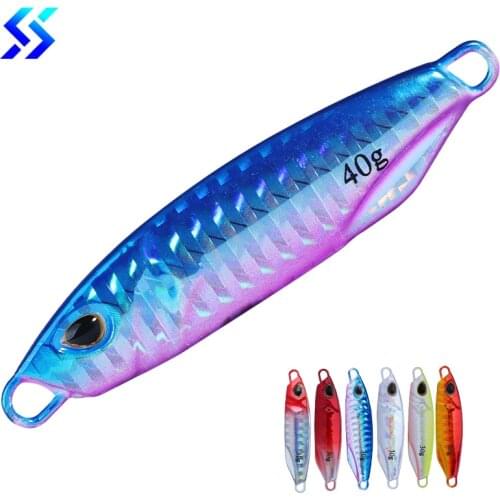Sougayilang Metal Jig Jigging Spoon 10g 30g 40g Shore Casting Jig Drag Cast Lead Sea Bass Lure Artificial Bait Fishing Tackle