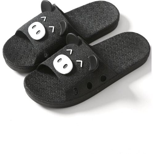 High Quality Women Slippers Summer Indoor Home Bath Unisex Flat Slippers Soft Bottom Cute Cartoon Non-slip Couple Slippers