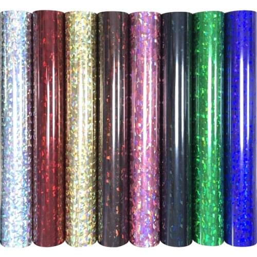 25cm*100cm PET heat transfer Broken glass metal vinyl film T-shirt Iron On HTV Printing patterns sportswear Home decoration