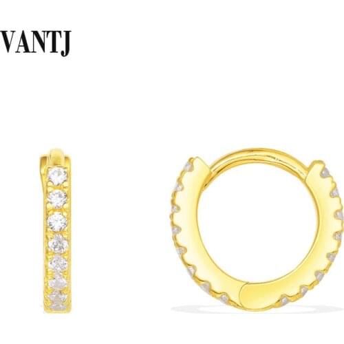 VANTJ 100% Natural Diamond Earrings Real 10k White Gold 0.1ct Diamond Fine Jewelry For Wedding Party Women Lady Gift