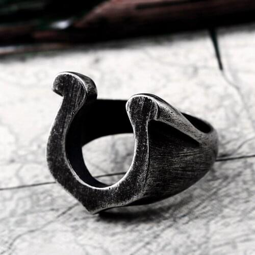 Viking vintage stainless steel men ring 316L steel geometric jewelry