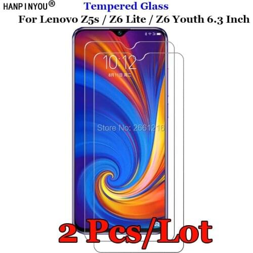 2 Pcs/Lot For Lenovo Z5s Tempered Glass 9H 2.5D Premium Screen Protector Film For Lenovo Z6 Lite / Z6 Youth 6.3 Inch