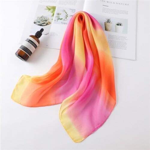 Lady Hair Silk Scarf Square Fashion Print Bag Scarves Female Shawl and Wraps Women Bandanas Design Foulard Neckerchief Summer