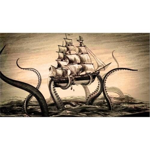 1 Panel HD Printed Modern Oil painting Art Sailing Boats Ships Landscapes Paintings Mountains On Canvas Home Decoration Framed