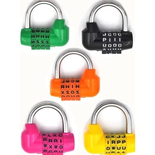 1pc High grade Security Padlock 4 Dial Digit Letter Combination Travel Security Code Lock Diary Password Padlock