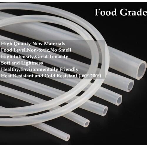 100cm I.D 2~7mm Food Grade Clear Transparent Silicone Hose Heat Resistant Flexible Silicone Tube Soft Pipe Aquarium Rubber Hose