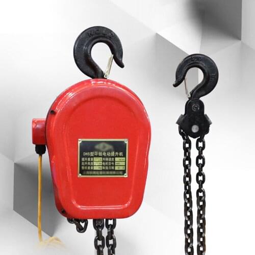 1000KG Electric traction guide chain hoist crane Suspension chain hoist winch 380V 1T 3 Meter Guide chain