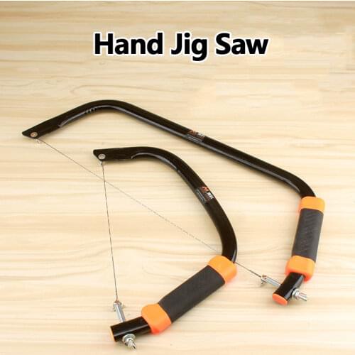 12/20 Inch Adjustable Hand Jig Saw With 6Pcs Spiral Blades For Craft JewelryMultifunctional Woodworking DIY Household Tool