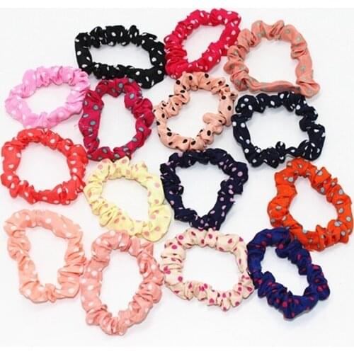 20Pcs Hair Scrunchies Hair Accessories Elastic Women Hair Band Rope Ponytail Holder Dot Print Hair Ties