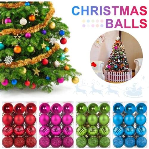 24Pcs/Set 3CM Plastic Christmas Decorative Balls for DIY Xmas Party Wedding Baubles Hanging Ornament for Home Christmas Decor