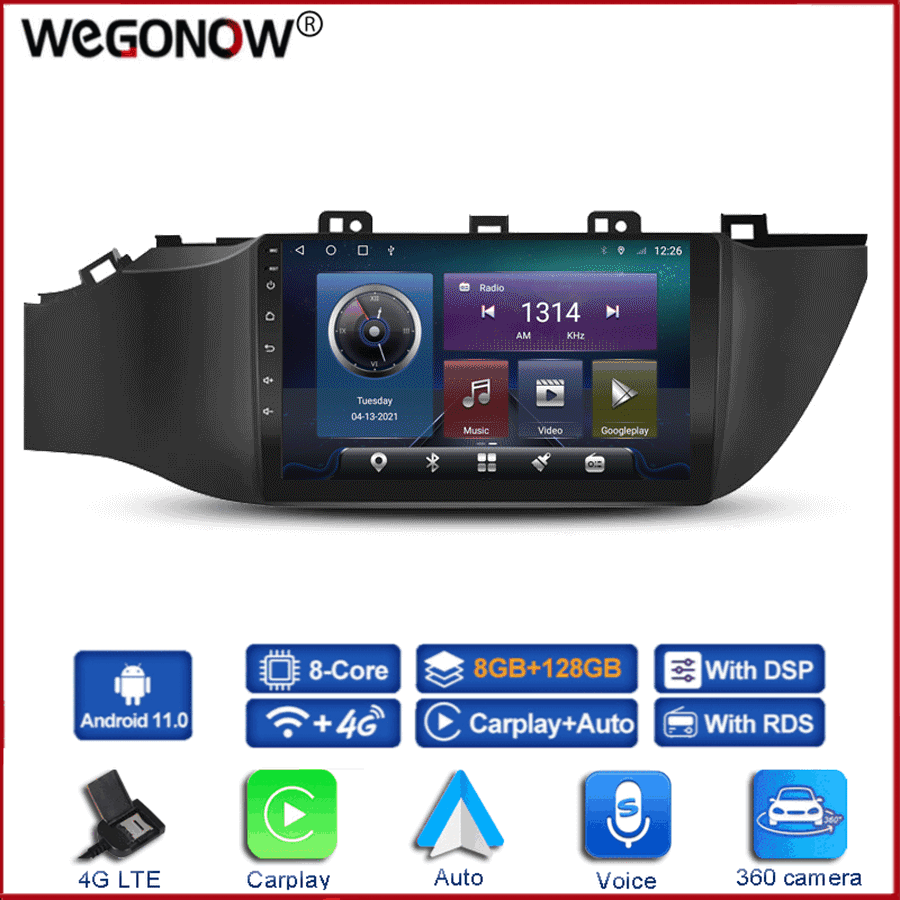 360 Panoramic Camera Carplay 6GB+128G Android 10.0 Car DVD Player GPS Map WIFI Bluetooth RDS Radio For KIA K2 RIO 2017 2018 2019