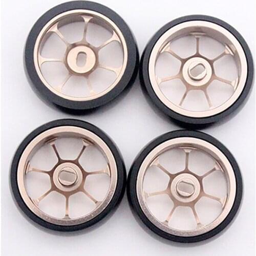 4PCS 8.3mm/11mm Width Metal Wheel Hub Wheel Tire for 1/28 RC Racing Car Accessories
