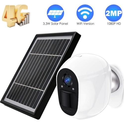 4G SIM Card IP Camera WiFi Solar Panel Home Security Camera Outdoor Wire-Free Battery Power CCTV Camera PIR Alarm Remote Cotrol