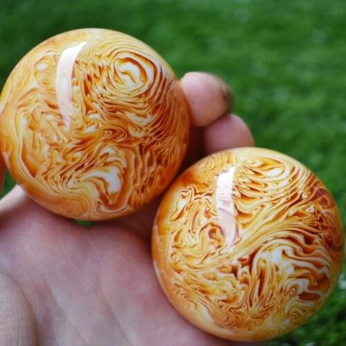 50mm Natural Art Amber Beeswax Ball Massage And Fitness Handball Health Crystal Elderly Sphere Middle-aged Healing Sphere