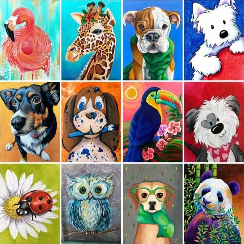 EverShine Diamond Embroidery Cartoon Cross Stitch Kits Diamond Mosaic Art Painting Animals Handmade Childrens Gifts Home Decor