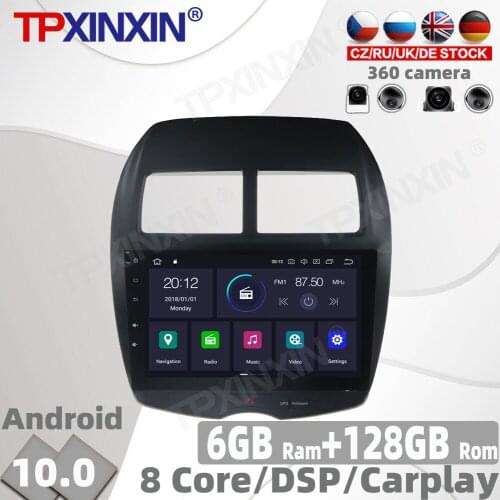 128GB PX6 10.0 Car Radio For Mitsubishi ASX 2010 2011 - 2015 Multimedia Video Player Navigation GPS Android Auto 2din No DVD