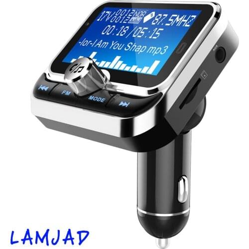 Car FM Transmitter Bluetooth MP3 Music Player Audio Receiver Dual USB QC 3.0 Charger U Disk Reader 1.8 Inch Display Handsfree