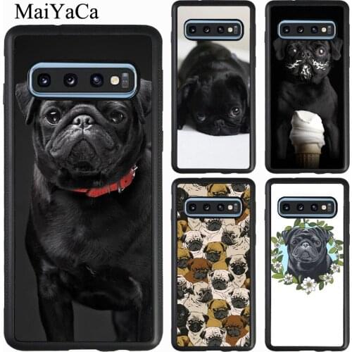 Cute Black Pug Dog Case For Samsung Galaxy S20 Plus S10 S9 Note 20 Ultra A51 A71 A31 A21S A20e A40 A50 A70 M31
