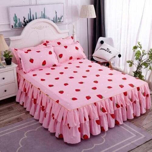 Household Bedcover Floral Fitted Bed Sheet Soft Bedspread Textile Bedroom Home Single Cubrecama Pillowcase Queen Bedspread N0