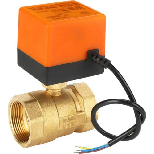Electric Valve Electric Magnetic Valve AC 220V 2 Way 3 Wire Brass Motorized Ball Valve Electrical Valve DN40 -1/2" Manual