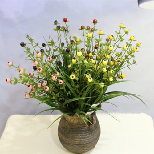 1pc simulation berry plastic fake plant flowers home garden decoration flowers diy plant wall materials