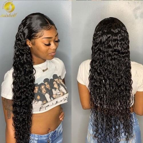 Mishell Deep Wave 180 Density Long Lace Front Human Hair Wigs Deep Curly 13x4 Glueless Lace Front Wig Prelucked Hairli