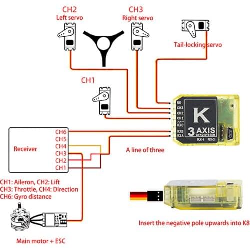 KBAR V2 3 Axis Aileronless System K-bar K8 3 Axis Gyroscope for Helicopter