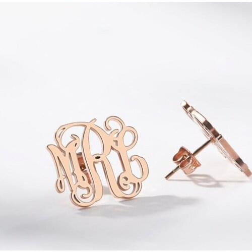 Fashion Custom Jewelry Initial Monogram Letter Earrings Stainless Steel Personalized Name Earrings For Women Boucle D’oreille