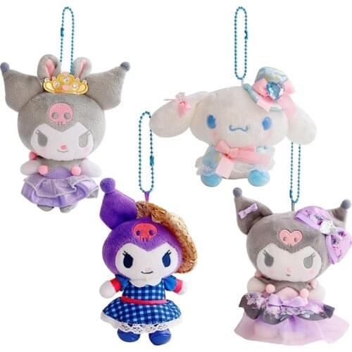 Cartoon Stuffed Plush Toys Kullomi Cinnamoroll Anime Pendant Kawaii Cute Soft Plushie Ornament Doll Girls Toys Kids Gifts 10cm