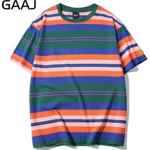 HISTREX Beach Stripe Summer Clothing Men T Shirt Male 100% Cotton Brand Clothing Top O Neck Streetwear Printed Homme 3T88P