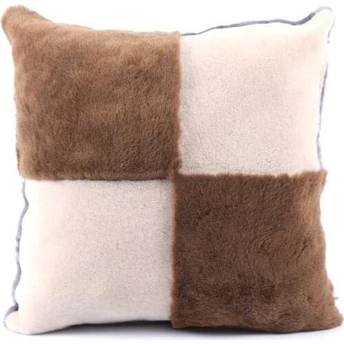 Genuine lamb fur, comfortable and soft square pillow hotel home living room bedroom sofa decorative ornament pillow