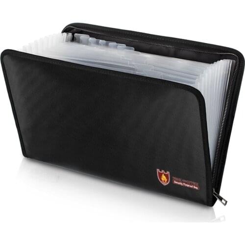 Fireproof Document Bag 12 Pockets Waterproof File Folder Resistant Safe Envelope Storage Office Organize папка для документов А4