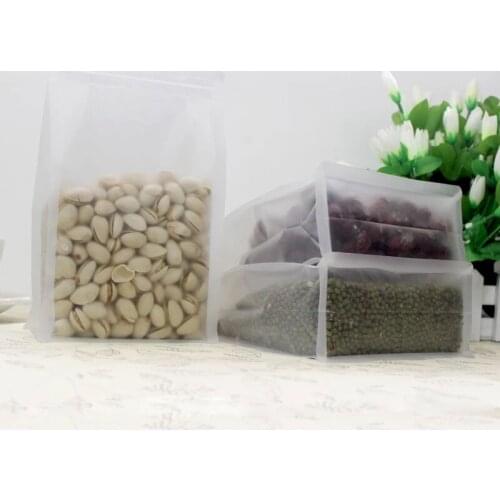 50pcs 3D Stand up Matt Plastic Ziplock Bag Frosted Translucent Coffee Snack Cookie Rice Package Bag Plastic Gift Bag