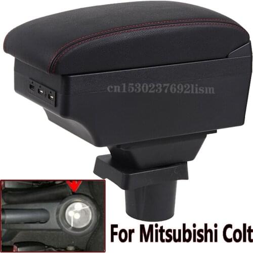 Arm Rest For Mitsubishi Colt Armrest Box Center console central Store content box with cup holder ashtray with USB interface