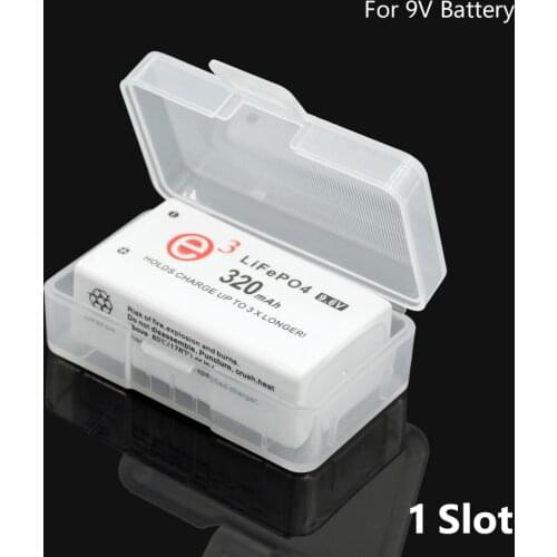 Portable 1 2 Slots ABS Hard Plastic 9V Battery Storage Box Case Holder For 1Pc 2pcs 6F22 Cell Batteries Container