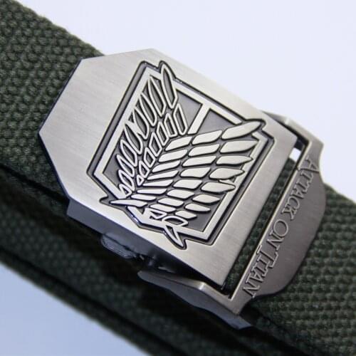 Attack on the giant canvas belt tactical belt male tide canvas belt anime casual belt free wings tide sashes