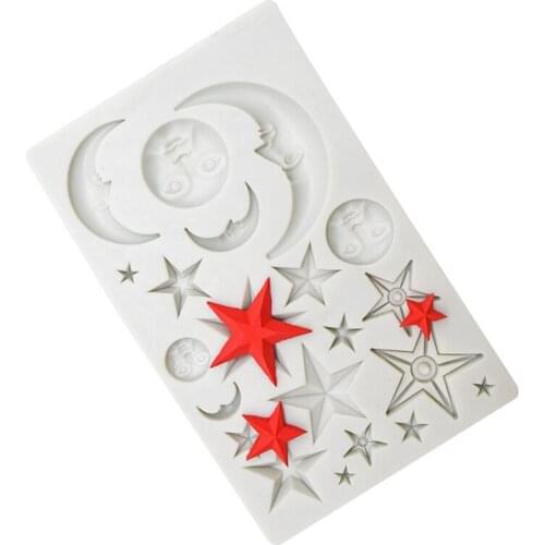 Star Moon Face Shape Silicone Mold Diy Chocolate Mold Creative Cake Decorating Baking Tools