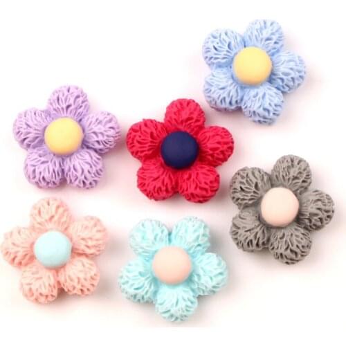 30Pcs 20x20mm Mixed Resin Flowers Cabochon Flatback Decoration Crafts Embellishments For Scrapbooking Diy Accessories