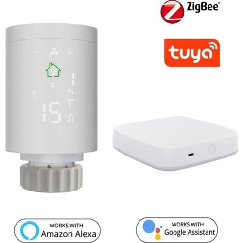 Tuya ZigBee3.0 Smart Radiator Actuator Programmable Support Voice Control Thermostatic Radiator Temperature Control Valve